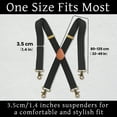 thumbnail image 3 of Suspenders for Men Swivel Snap Hooks Black Elastic Formal Heavy Duty Braces Big And Tall Business, 3 of 6