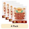 (4 pack) Santa Fe Tortilla Company 8" Homestyle Whole Wheat Flour Tortillas, 12 Count (24 oz)