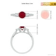 thumbnail image 5 of ANGARA Natural Classic Prong Set Ruby and Diamond Three Stone Ring in 14K White Gold for Women (Size-5mm) | July Birthstone Jewelry for Her, 5 of 10