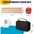 thumbnail image 2 of WAAYEE Juego de Cubos Rummy, Juego de Mesa Familiar Classic, 106 Azulejos Rummy con 4 Estantes de Madera, Estuche Portátil, 1 Paquete, 2 of 7