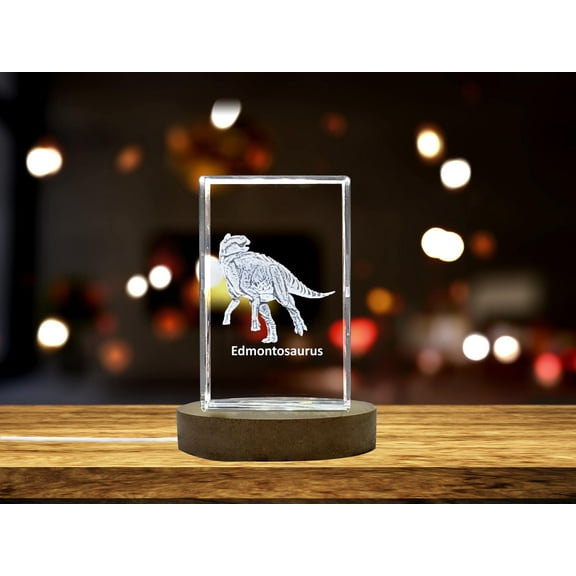 Edmontosaurus Dinosaur 3D Engraved Crystal 3D Engraved Crystal Keepsake/Gift/Decor/Collectible/Souvenir