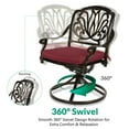 thumbnail image 4 of VIVIJASON 9-Piece Outdoor Dining Set, Cast Aluminum Patio Furniture Table & Chairs Set for 8, Include 94.5" Rectangular Table, 2 Swivel Rocker Chairs, 6 Stationary Chairs, Umbrella Hole, Red Cushion, 4 of 7