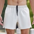 thumbnail image 4 of Enjoytime Athletic Shorts for Men Solid Color Breathable Baggy Casual Running Workout Shorts with Pocket and Drawstring White XL, 4 of 8