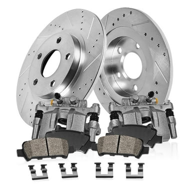 Callahan Brake Parts Brake Kit for Honda S2000 2000-2009 Rear Drilled and Slotted Brake Rotors with Ceramic Brake Pads and Brake Calipers EBYK023574