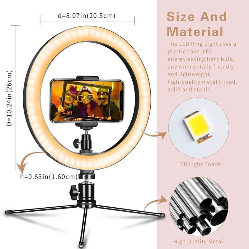 Selfie LED Anillo de Luz con 110 cm Trípode para Transmisión en vivo/Maquillaje 