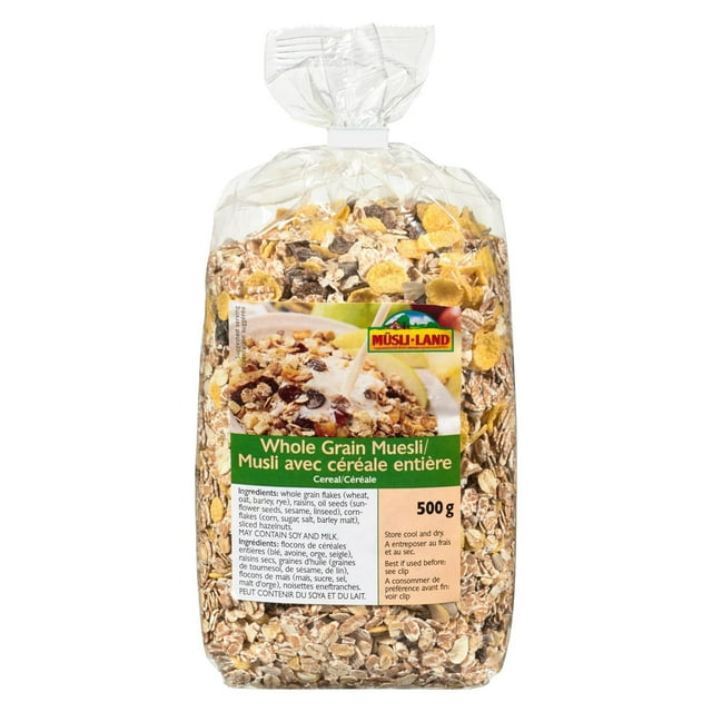 Muesli aux grains entiers Mestemacher, céréales prêtes à consommer, emballage