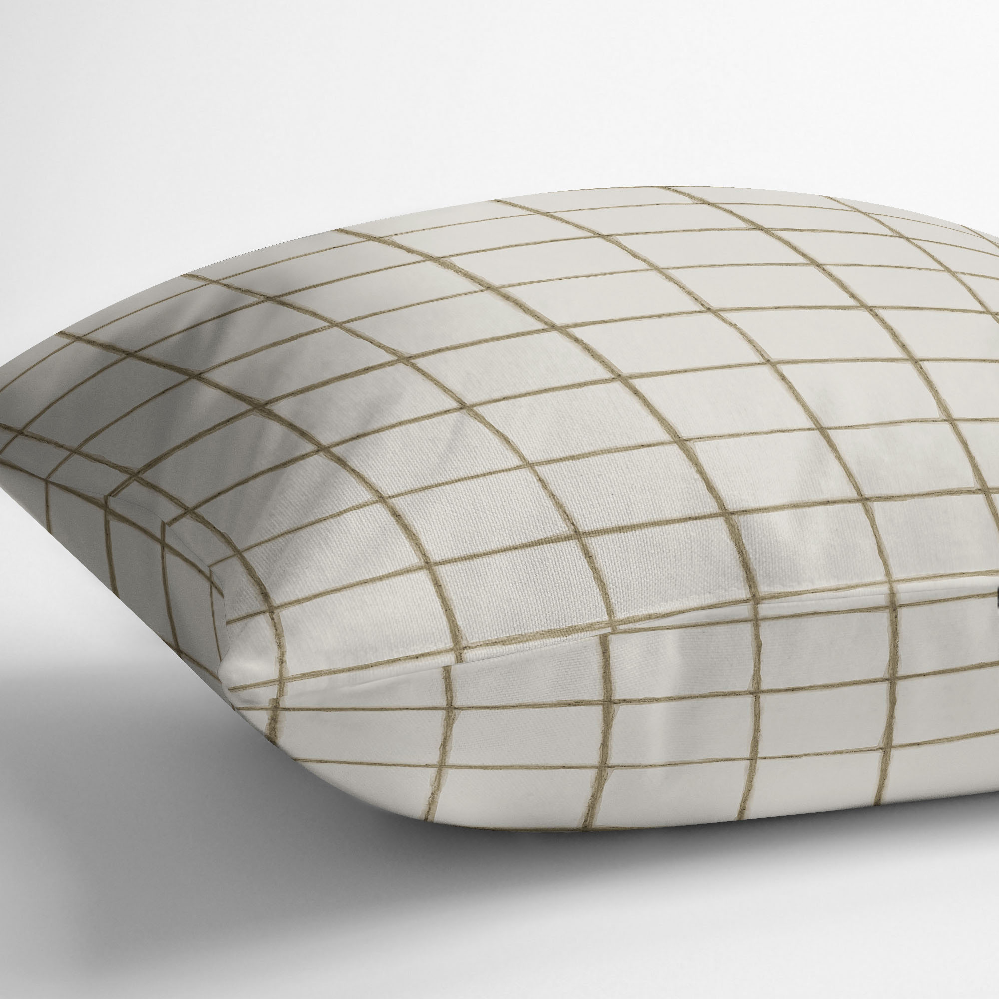 Watercolor Check Beige Outdoor Pillow by Kavka Designs - image 4 of 5