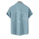 thumbnail image 4 of Mens Manga Corta Botón Abajo Camisas, Cuello de Vuelta Impresa Blusa, Top de Verano de la Moda Casual, 4 of 9
