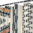 thumbnail image 4 of Small Stall Narrow Shower Curtain 36"W x 72"L – Tropical Bohemian Leaves, Mid-Century Abstract Boho Botanical Bathroom Decor, Vintage Floral Palm Leaf Pattern, Rustic Tribal Folk Style, 4 of 5