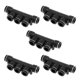thumbnail image 1 of Conectores de aire de cinco vías Unique Bargains para mangueras de aire de 1/2" - Conector rápido de plástico, 5 piezas, tono negro y plateado, 1 of 1
