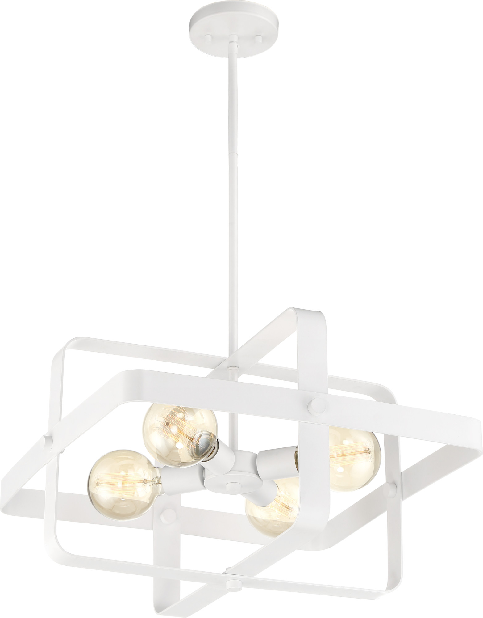 60/6722-Nuvo Lighting-Prana-4 Light Pendant-20 Inches Wide by 12 Inches High-White Finish - image 3 of 7