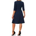 thumbnail image 3 of INSPIRE CHIC Women's V Neckline Dress Pockets Elegant Dresses with Belt, 3 of 5