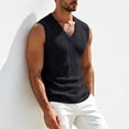 thumbnail image 5 of Antinious Men Solid Knit Sweater V-Neck Sleeveless Loose Versatile Comfortable Tank Top, 5 of 5
