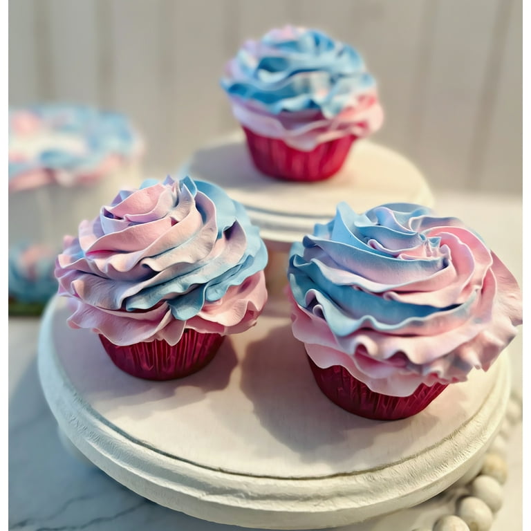 Fake Cupcakes with Pastel Frosting (Set of 6)