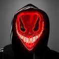 thumbnail image 1 of Máscara de demonio con luz LED, máscara brillante, banda ajustable, máscaras Cyberpunk para Cosplay, 1 of 7