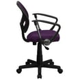 thumbnail image 3 of Flash Furniture WA-3074-PUR-A-GG Swivel Computer Arm Chair w/ Low Back - Purple Mesh Back & Seat, 3 of 5
