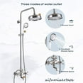 thumbnail image 3 of Brushed Nickel Exposed Shower Faucet Set Rain Shower System Fixture Wall Mounted, 3 of 12