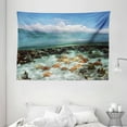 thumbnail image 1 of Starfish Decor Tapestry, Split View with Sky and Clouds Above Under the Sea Wildlife and Ocean Rocks, Wall Hanging for Bedroom Living Room Dorm Decor, 80W X 60L Inches, Multicolor, by Ambesonne, 1 of 2