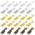 thumbnail image 1 of 400 Pcs Fold Over Cord Ends, 8.1x1.2mm Ribbon Crimp Ends Cap, Clasp Tips for Leather Craft Making Diy (5 Colors), 1 of 6