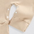 thumbnail image 5 of Newborn Newborn Baby Bodysuits Newborn Baby Girl Outfit Jumpsuit Long Sleeve Ruffle Knit Romper With Headband Newborn Fall Winter Gift Clothes,Beige Jumpsuit Bodysuit, 5 of 8
