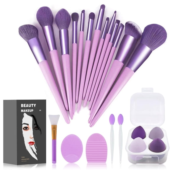 Koccido Makeup Brushes 22 TSF6 Pcs Makeup Kit,Foundation Brush Eyeshadow Brush Make up Brushes Set (Purple, 22 Piece Set Large)