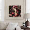 thumbnail image 2 of Wall Art Prints, Halloween Framed Canvas Prints for Bedroom Living Room Bathroom Office, Horror Skull Retro Red Pink Rose Floral Gallery Wrap Wall Art Poster for Gifts Home Decor 20"x20", 2 of 9