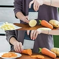 thumbnail image 5 of FNNMNNR Potato Carrot Vegetable Crinkle Wavy Chopper Cutter Blade French Fry Slicer Easy Quick Kitchen Tool Knife Stainless Steel Blade 1 Pack/Set, 5 of 8