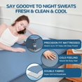 thumbnail image 5 of Cooling Thin Mattress Pad, Queen Size Mattress Topper for Hot Sleepers, with a Deep Pocket Fits 16" Mattresses, Cool Fitted Sheets for Bed, Summer Cooling System, Gray, 60"x80", 5 of 5