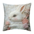 thumbnail image 2 of Faux Embroidery Pillow Cover Cute Rabbit Floral Pattern Decorative Throw Pillow Case for Sofa Bed Living Room Home Decor Accent Cushion Cover, 2 of 6