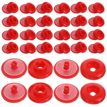 Snap Fastener Button Buttons for Clothes DIY Seamless Red Plastic Baby 100 Sets