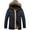 Dark Blue, variant on Brondbend Men Coats Winter Men’s Jacket Hooded Long Sleeved Zipper Pocket Outerwear Solid Color Warm Jacket Loose Fit Party Tops Black