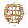 thumbnail image 4 of Auto Beyond Side Table-Bohemian Faux Rattan Weave Accent Table for Indoor Outdoor Use, Handcrafted Round Side Table for Living Room, Patio, Garden,Brown, 4 of 6