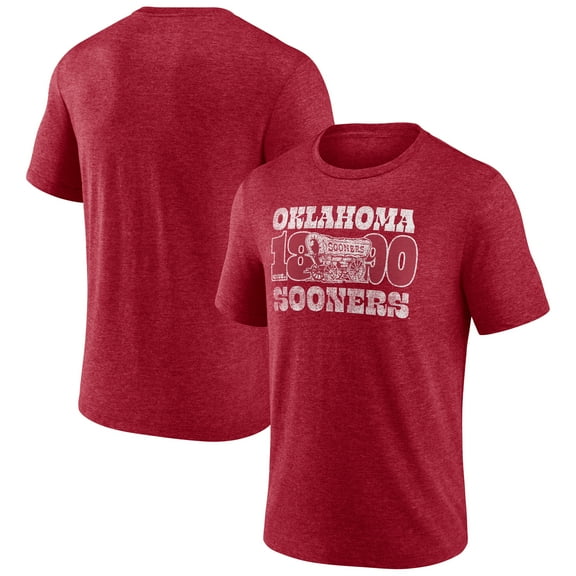 Men's Crimson Oklahoma Sooners Established Tri-Blend T-Shirt