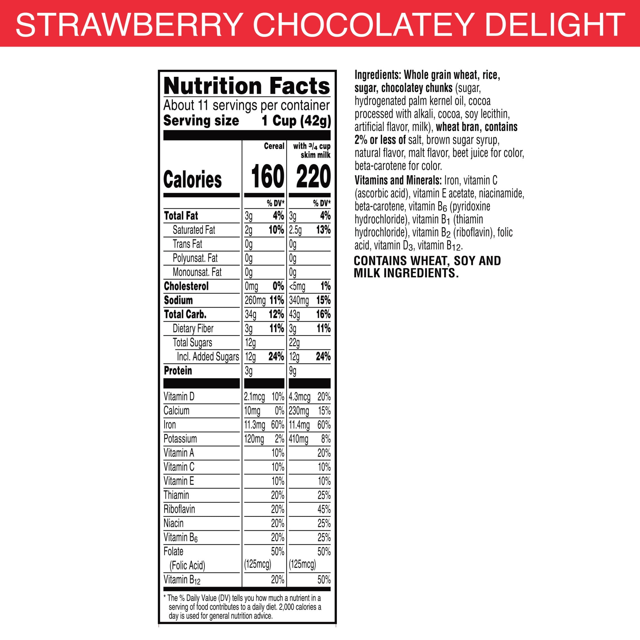 Kellogg's Special K Strawberry Chocolatey Delight Breakfast Cereal, 11 Vitamins & Minerals, Family Size, 16.3 oz