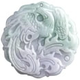 thumbnail image 5 of GKNET Natural Grade A Jade Jadeite Men Women Lucky Special Phoenix Round Pendant, 5 of 7