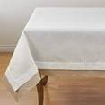 thumbnail image 4 of Fennco Styles Moldura Collection Classic Double Layer Linen Blend 67 x 180 Inch Tablecloth – Ivory Tablecloth for Banquets, Wedding, Special Events and Home Décor, 4 of 5