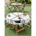 thumbnail image 3 of Outdoor Tablecloth with Umbrella Hole and Zipper, Golf Ball Round Table Cloth 54 Inch Waterproof Tablecloth, Minimalist Golf Club Abstract Simple Retro Picnic Table Cover for Patio Camping, 3 of 7