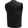 thumbnail image 2 of First Mfg Co - No Limit - Men's Motorcycle Biker Riding Black Twill Vest - Medium, 2 of 4