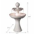 thumbnail image 2 of Enchanting Ivory 2 Tier Ceramic Fountain with Lights: Serenity in Every Cascade, 2 of 5