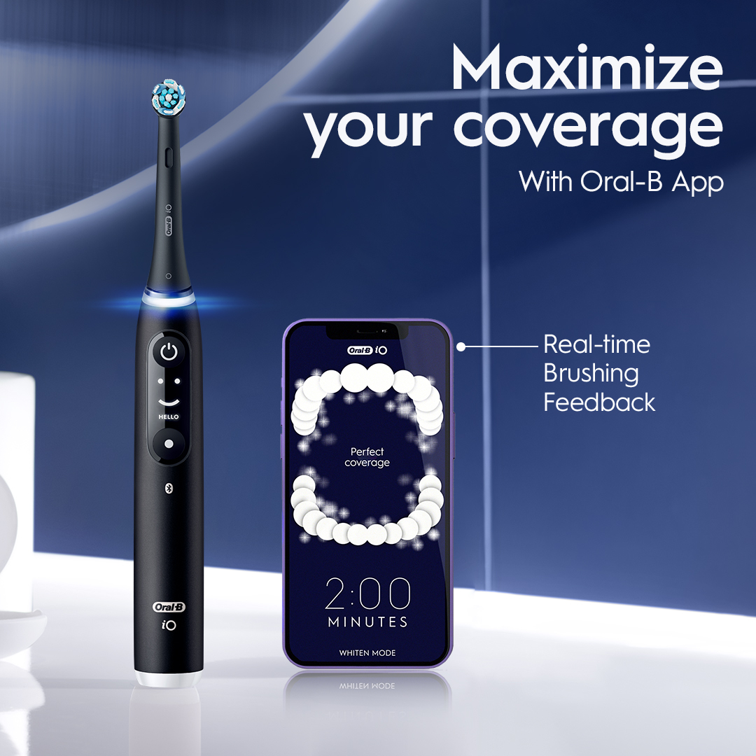 Oral-B iO Series 6 Electric Toothbrush with (1) Brush Head, Black Lava, for Adults & Children 3+ - image 9 of 11