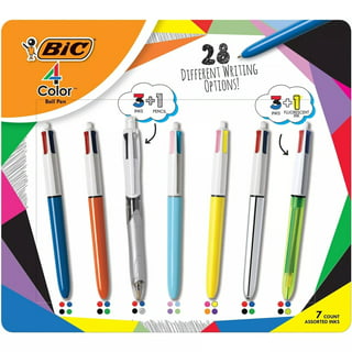 4-Color Multi-Function Ballpoint Pen, Retractable, Medium 1 mm