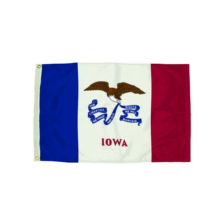 UPC: 0817969017280 | FlagZone Durawavez Nylon Outdoor Flag with Heading and Grommets  Iowa  3ft x 5ft