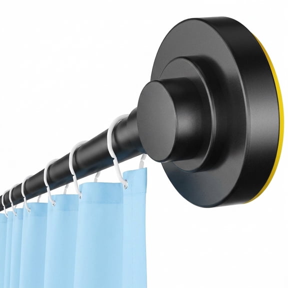 Black Adjustable Stainless Steel Telescoping Shower Curtain Rod, 31-43 Inch Length