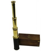 IOTC Science Purchase 78TELE15 Handheld Brass Telescope with Wooden Box