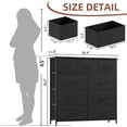thumbnail image 4 of Commode de Chambre avec 9 Tiroirs, Commode à Dessus en Bois, Commode de Chambre Haute en Tissu avec Tiroirs pour Rangement de Salon, Garde-Robe, Entrée, Noir Brun Rustique, 4 of 4