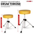 thumbnail image 5 of 5 Core Drum Throne 3" Thick Padded Memory Foam Comfortable Drummer Stool 330Lb Capacity Adjustable, 5 of 14