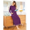 thumbnail image 5 of Ekouaer Women Nightgowns Long Casual Nightdress Long Sleeve Sleepwear with Pocket, 5 of 6