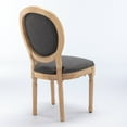 thumbnail image 5 of GAKMCIL Fabric Dining Chair, Upholstered Dining Room Chairs, Exquisitely Carved French Solid Wood Frame, Density Foam, Steel Spring Lining, Weight Capacity:300lb, Dark Gray (Set of 2), 5 of 15