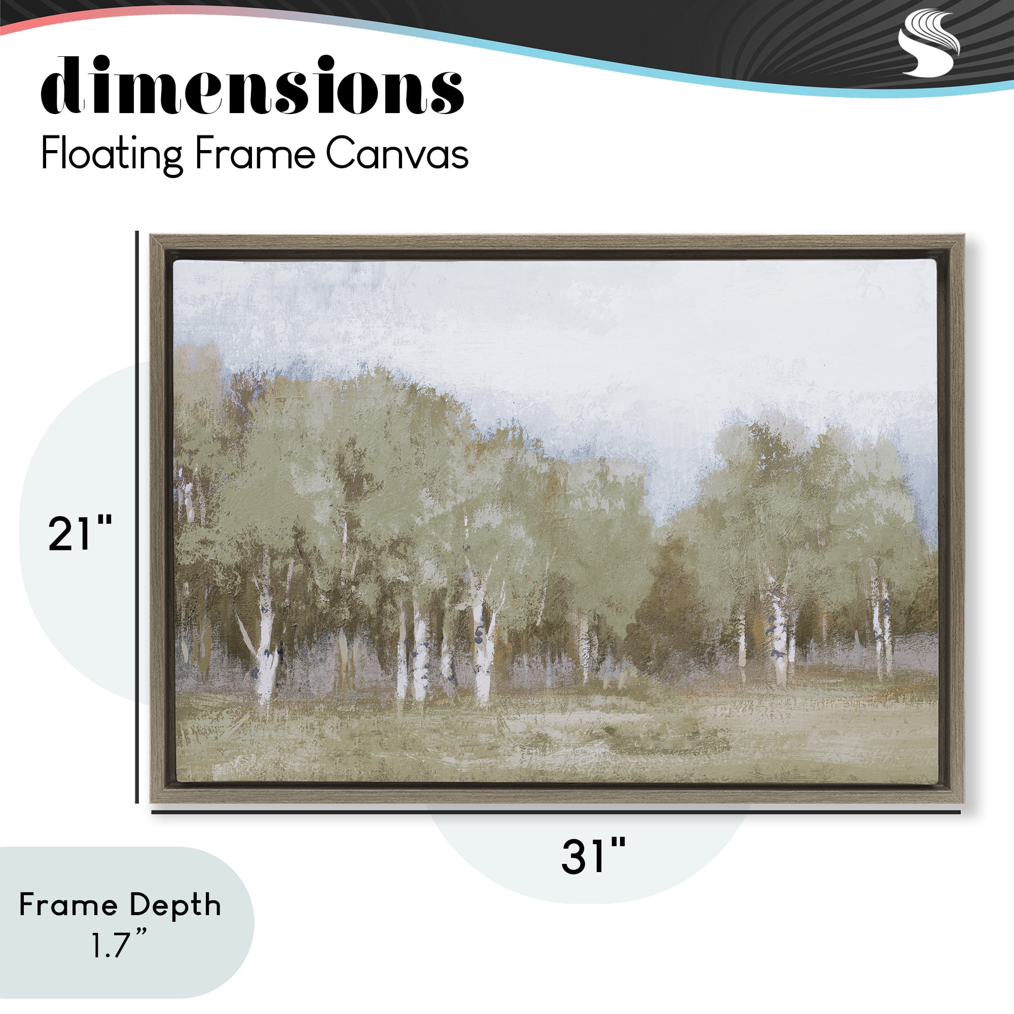 Stupell Industries Autumn Greens Tranquil Trees Brown Framed Floater Canvas Wall Art, design by Michael Marcon