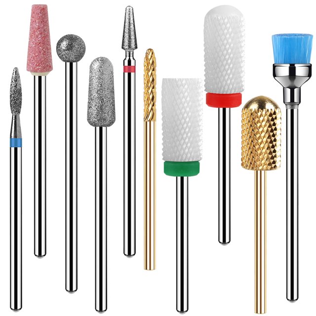 10PCS Nail Drill Bit Set Professional Creative Nail Art Tool Manicure Drill Bit